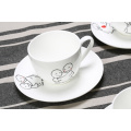 Haonai 300-400ml coffee cup and saucer with customized printing